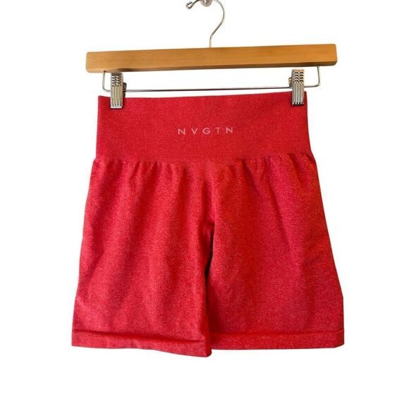 NVGTN Candy Apple Mid Rise Pro Seamless Shorts size S Butt Scrunch !!!sold out - Picture 3 of 9